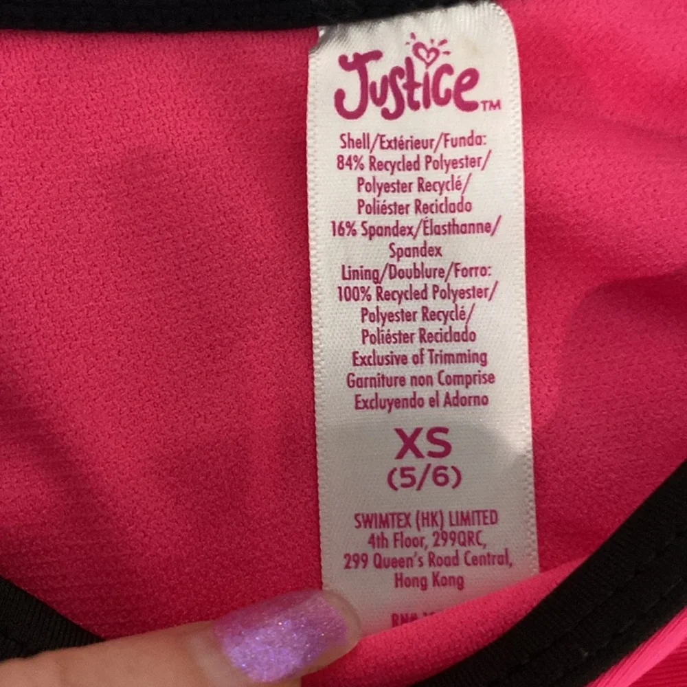 Justice Girls Sport Long Sleeve Rash-guard Swimsuit Set |Size XS
